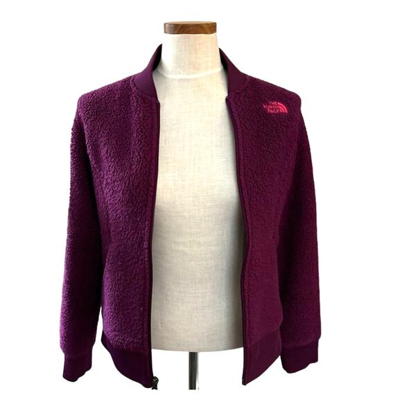 North Face Girls L Purple Fleece Jacket 14-16 Gorpcore Outdoor Crossover Fit - Picture 4 of 10